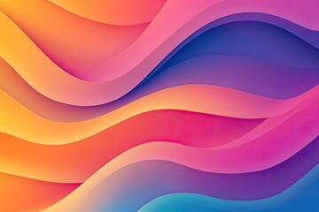 Poster - A vibrant abstract background featuring flowing waves of color, blending pink, orange, and purple for a modern feel.