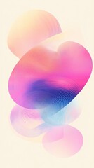 Aufkleber - A vibrant abstract design featuring soft pastel colors and smooth flowing shapes, perfect for contemporary backgrounds.