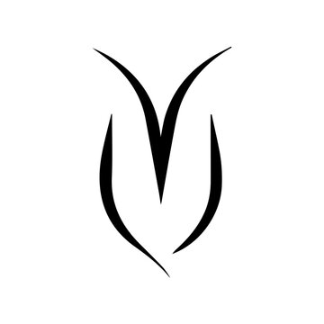 Bold Silhouette M Logo with Integrated in Black on White Background vector illustration 