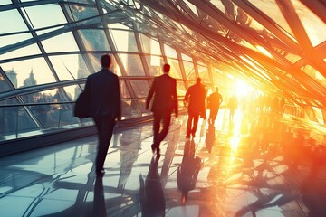 Poster - Group of business people seen walking 