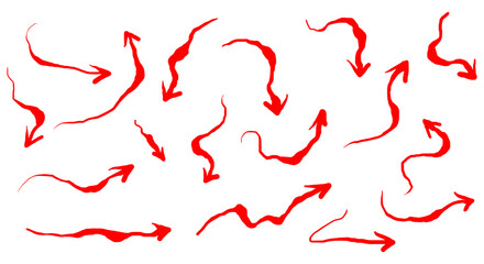 Poster - hand drawn Arrows icons Set. arrow icon with various directions. Doodle vector illustration. isolated on a white background