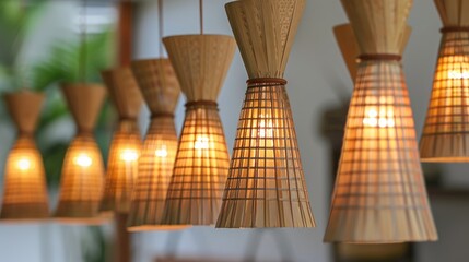 Poster - Bamboo-made lamps from natural materials.