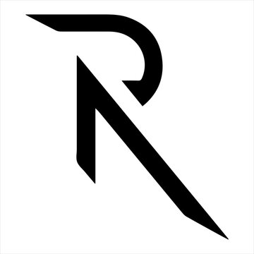 Black silhouette logo design of the letter R with a white background, logotype vector illustration
and Gradient latter r logo design 