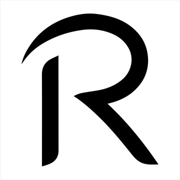 Black silhouette logo design of the letter R with a white background, logotype vector illustration
and Gradient latter r logo design 