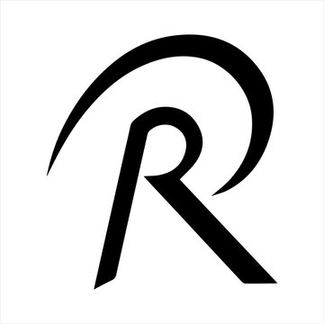 Black silhouette logo design of the letter R with a white background, logotype vector illustration
and Gradient latter r logo design 