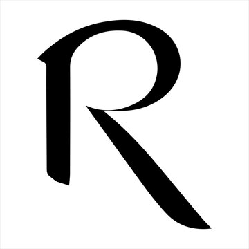 Black silhouette logo design of the letter R with a white background, logotype vector illustration
and Gradient latter r logo design 