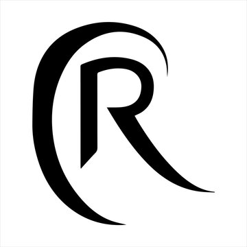 Black silhouette logo design of the letter R with a white background, logotype vector illustration
and Gradient latter r logo design 