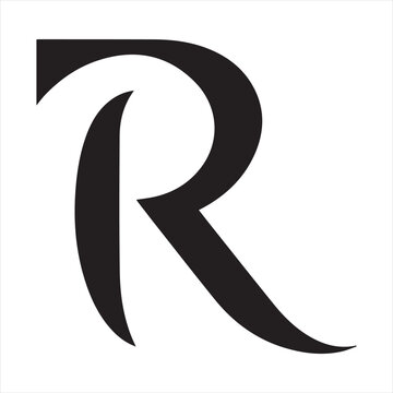 Black silhouette logo design of the letter R with a white background, logotype vector illustration
and Gradient latter r logo design 