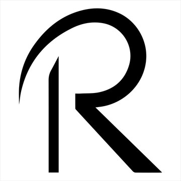 Black silhouette logo design of the letter R with a white background, logotype vector illustration
and Gradient latter r logo design 
