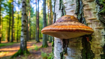 Close-up of a birch mushroom (chaga mushroom) on a tree trunk in the forest , chaga, mushroom, birch, fungus, tree, trunk, close-up