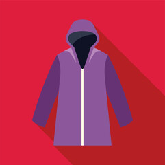 Poster - Purple raincoat with zipper and hood is perfect for illustrating online shops, applications and websites