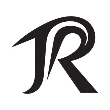 Black silhouette logo design of the letter R with a white background, logotype vector illustration
and Gradient latter r logo design 