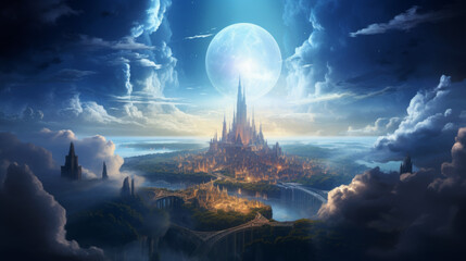 Poster - Castle in a mystical world desktop wallpaper