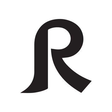 Black silhouette logo design of the letter R with a white background, logotype vector illustration
and Gradient latter r logo design 