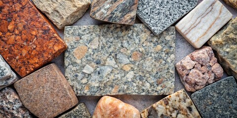 Wall Mural - A top down view of granite stones