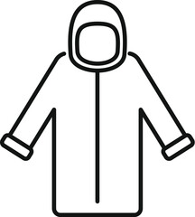Poster - simple vector illustration of a long warm winter jacket with a hood