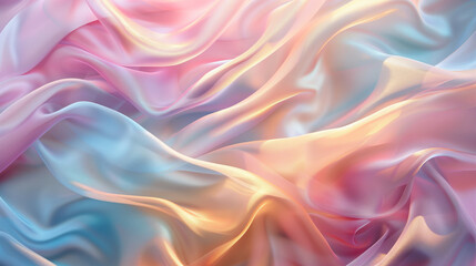 Wall Mural - Pastel-colored flowing fabric texture with soft gradients and gentle waves