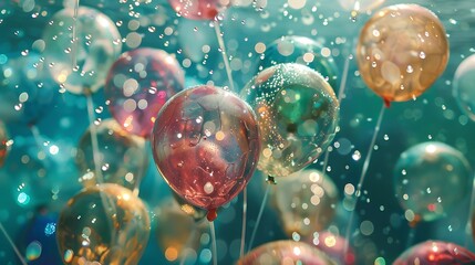 Poster - Freshwater balloons in a container