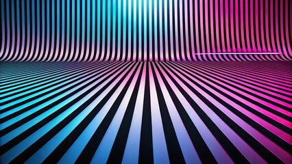 Wall Mural - Abstract black stripes on pink and blue gradient background worm's eye view