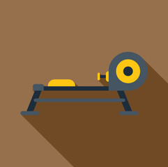 Poster - Stationary rowing machine with sliding seat for indoor training showing the side view