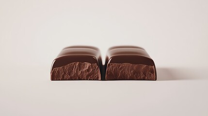 Wall Mural - Two Chocolate Bars on White Background