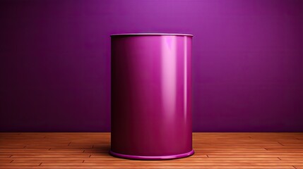 Canvas Print - Luxury purple color cylinder pedestal podium for product presentation. 