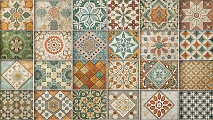 Naklejka na meble Geometric retro backgrounds, modern wallpapers, cement textures, and ceramic wall tiles for kitchens and bathrooms perfect for adding a touch of vintage charm and contemporary styl