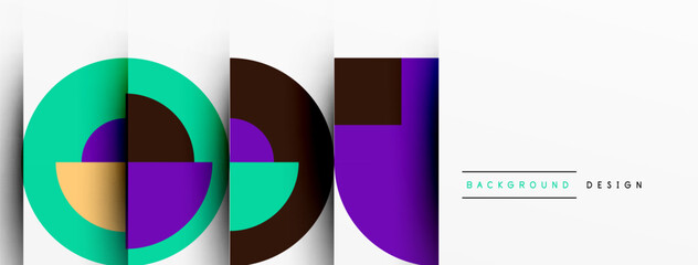Aufkleber - Geometric design abstract background - circles squares