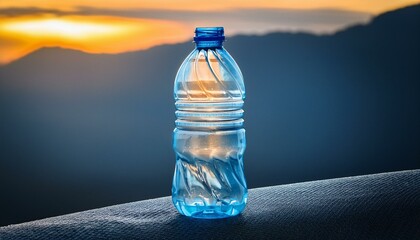 bottle of water on a blue background, bottle of milk isolated on white, Flat style vector icon representing a plastic bottle, bottle of water