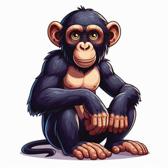 Sticker - Cute Bonobo Vector Cartoon illustration