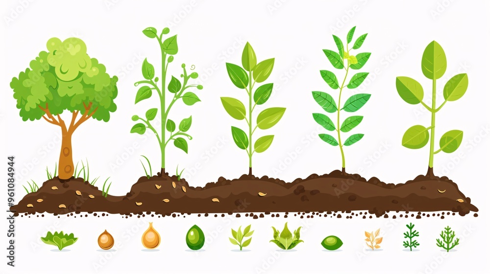218. Infographic vector illustrating the tree planting process ...