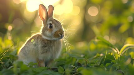 Wall Mural - Happy rabbit is happy to have you visit