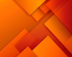 Wall Mural - Bright orange background with minimalistic geometric