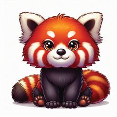 Canvas Print - Cute Red Panda Vector Cartoon illustration