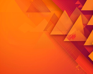 Wall Mural - Bright orange background with minimalistic geometric