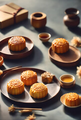 Sticker - Mid-Autumn Festival, mooncakes.