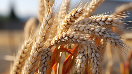 field of ripen wheat crop photo