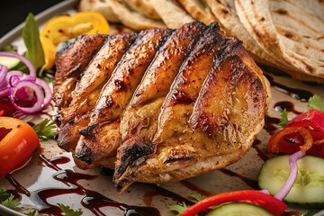 a delectable charcoal grilled chicken breast dish