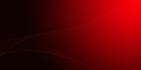 Sticker - Wave and curve lines are dark color and gradient. red and black abstract background