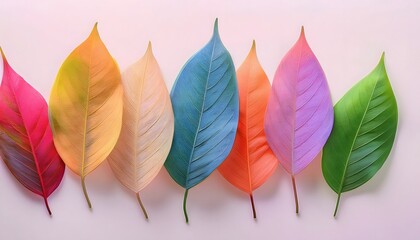 Colorful leaves on isolated background.