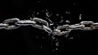© BozStock - A metal chain breaking apart with pieces flying into the air.