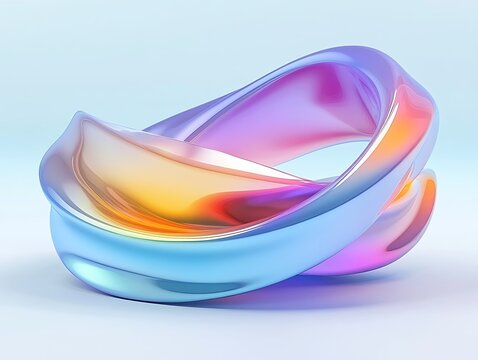 Abstract colorful shape, 3d render