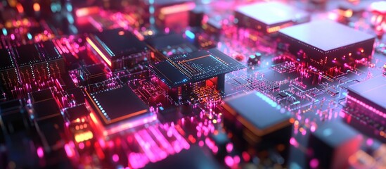 Poster - Abstract illustration of competing processors showcasing one leading the race