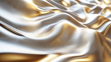 Poster - Metallic wave abstract backdrop 3D representation