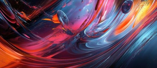 Poster - A vibrant abstract composition featuring dynamic shapes and colors that evoke energy and creativity Perfect for projects needing a modern artistic touch