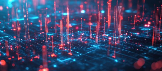Poster - Smart City with Artificial Intelligence and Cloud Computing showcasing Network Technology in a dynamic CG background