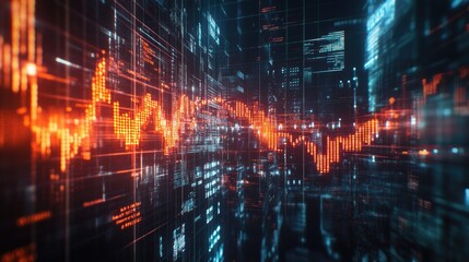 Poster - Double exposure of currency and financial stock market graph representing concepts of money and investment