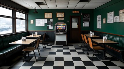 Nostalgic Monotony: Faded Diner Reminiscence