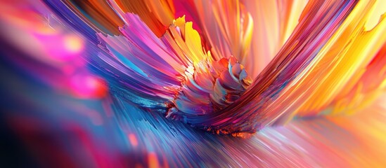 Poster - Vibrant digital abstract artwork featuring a colorful background