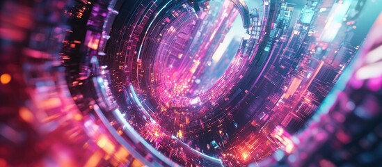 Poster - 3D rendering of an imaginative concept showcasing futuristic elements and vibrant colors